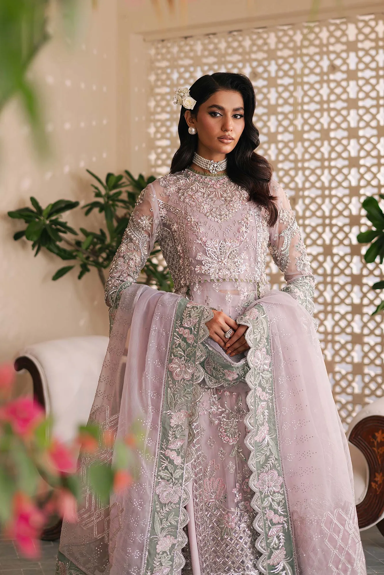 Maryam Hussain Marwa Luxury Formals 24 Pink Raw Silk – view 7 – Poshaq