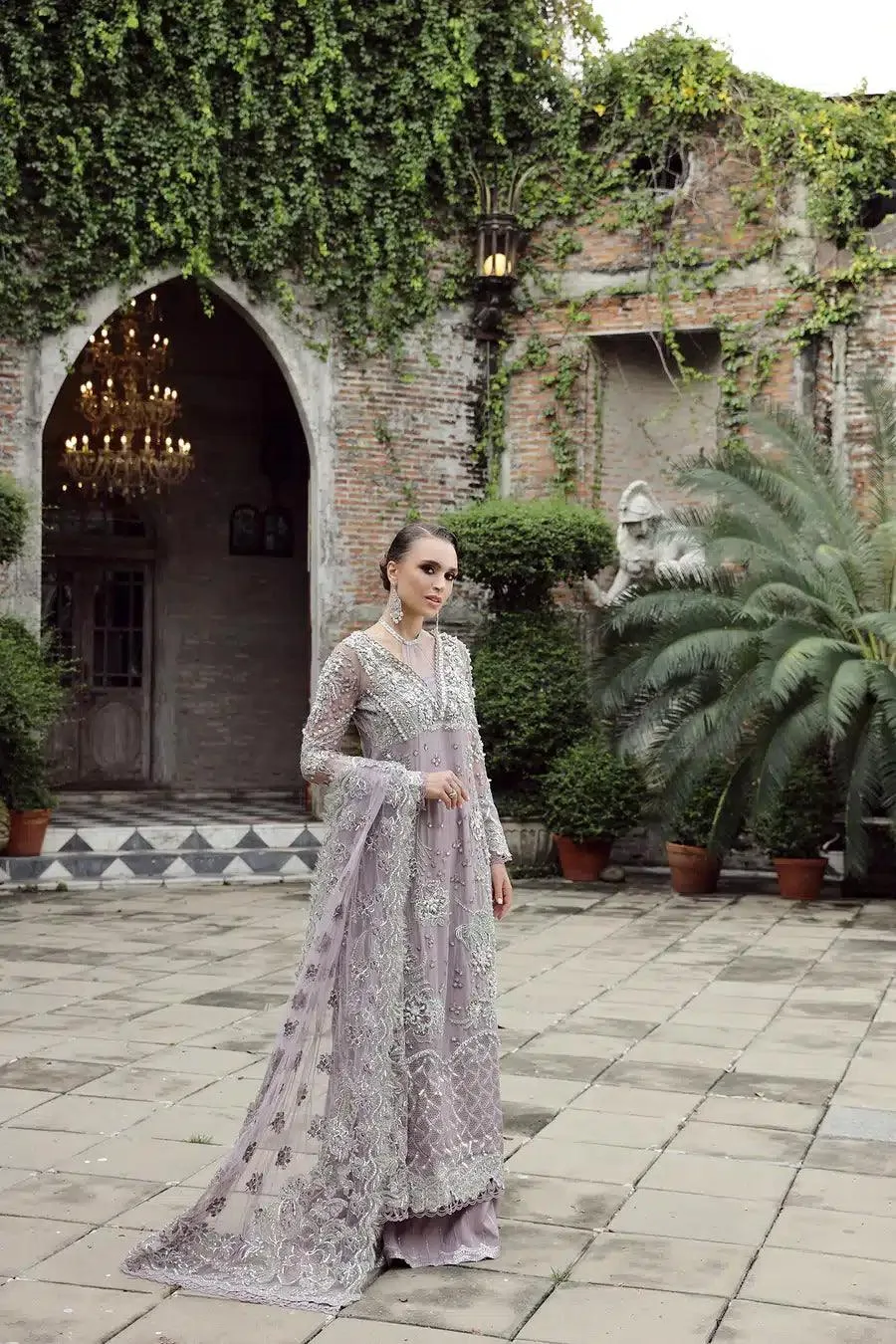Maryam Hussain Raha Luxury Festive 23 Lilac Raw Silk – view 1 – Poshaq