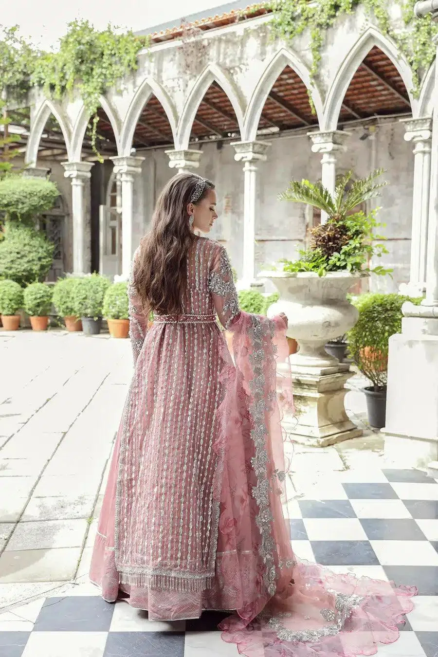 Maryam Hussain Raha Luxury Festive 23 Pink Raw Silk – view 2 – Poshaq