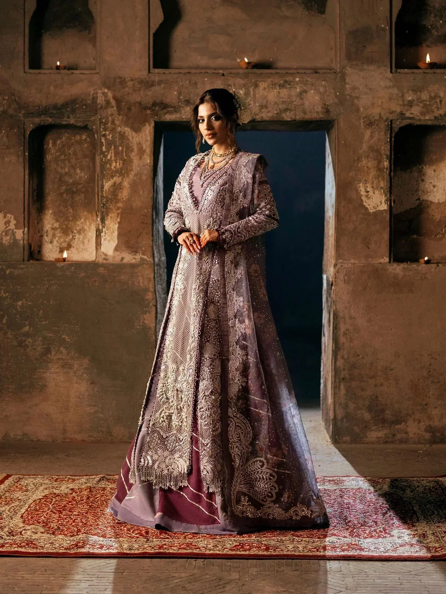 Maryam Hussain Gulaab Wedding Formals 24 Raw Silk – view 1 – Poshaq