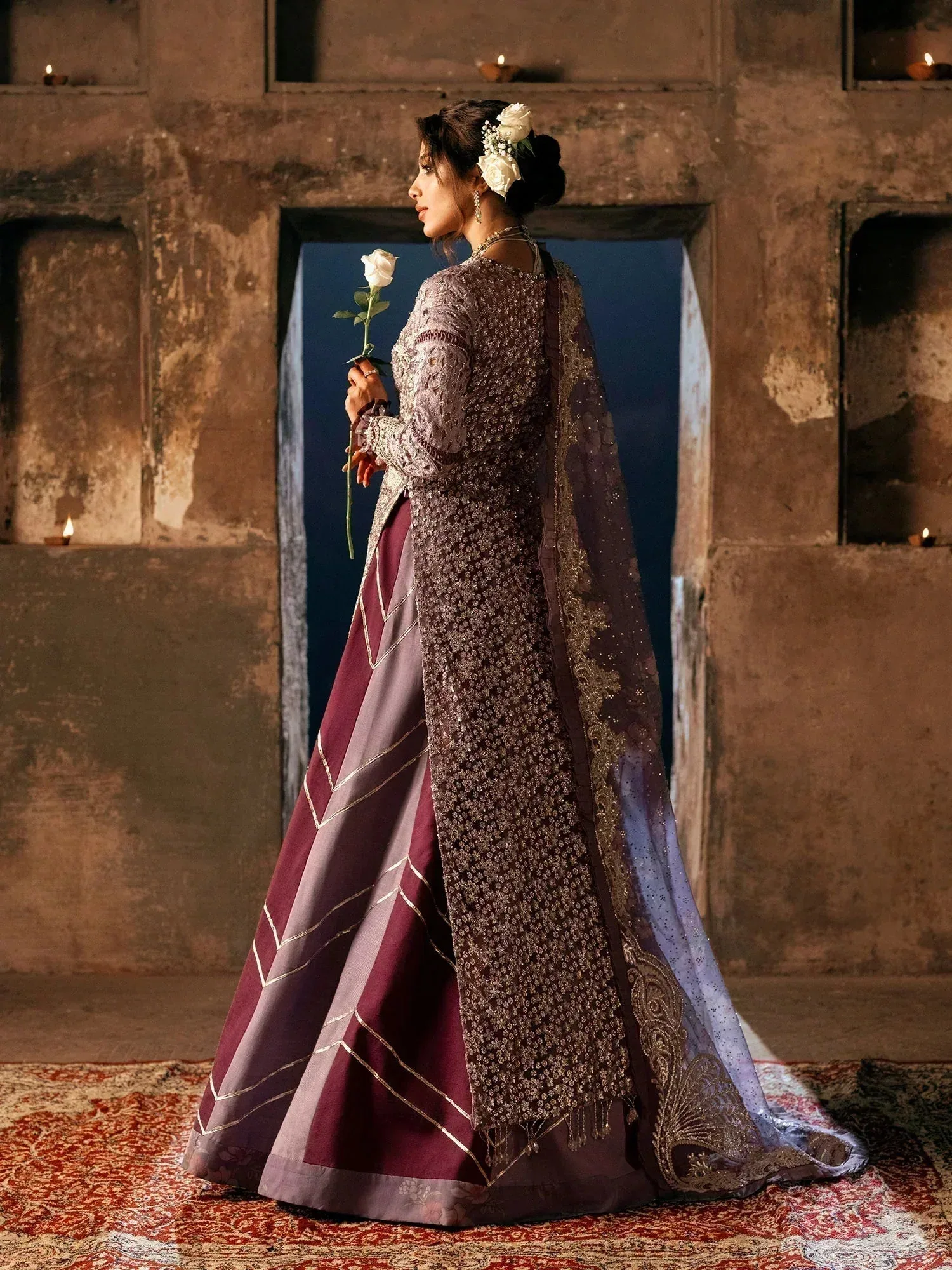 Maryam Hussain Gulaab Wedding Formals 24 Raw Silk – view 2 – Poshaq