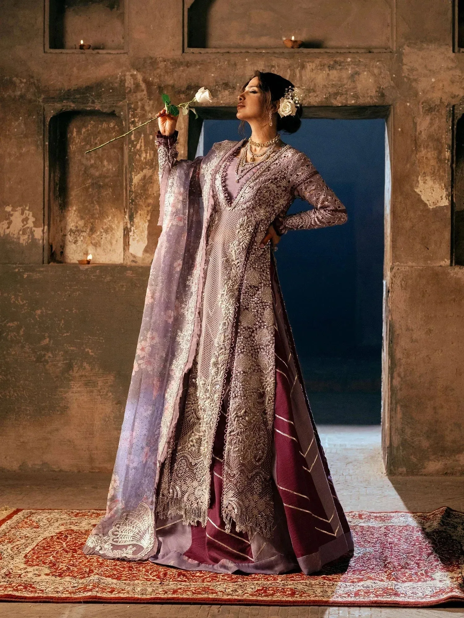 Maryam Hussain Gulaab Wedding Formals 24 Raw Silk – view 3 – Poshaq