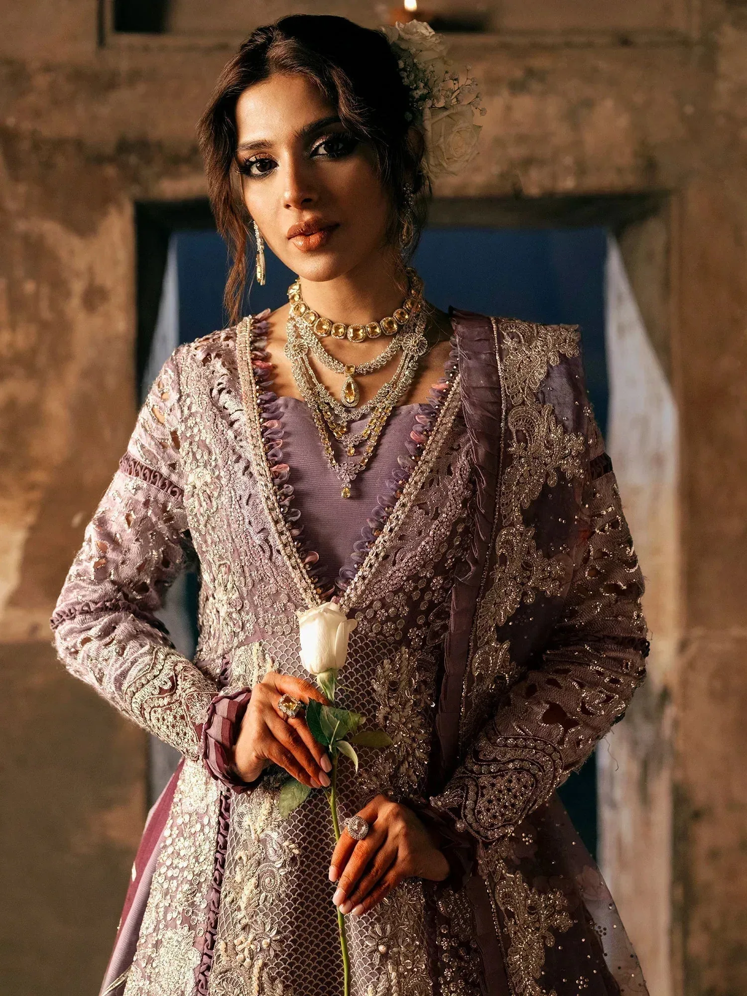 Maryam Hussain Gulaab Wedding Formals 24 Raw Silk – view 4 – Poshaq