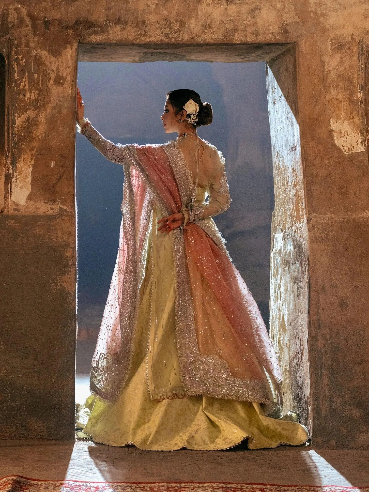 Maryam Hussain Gulaab Wedding Formals 24 Yellow Organza – view 2 – Poshaq