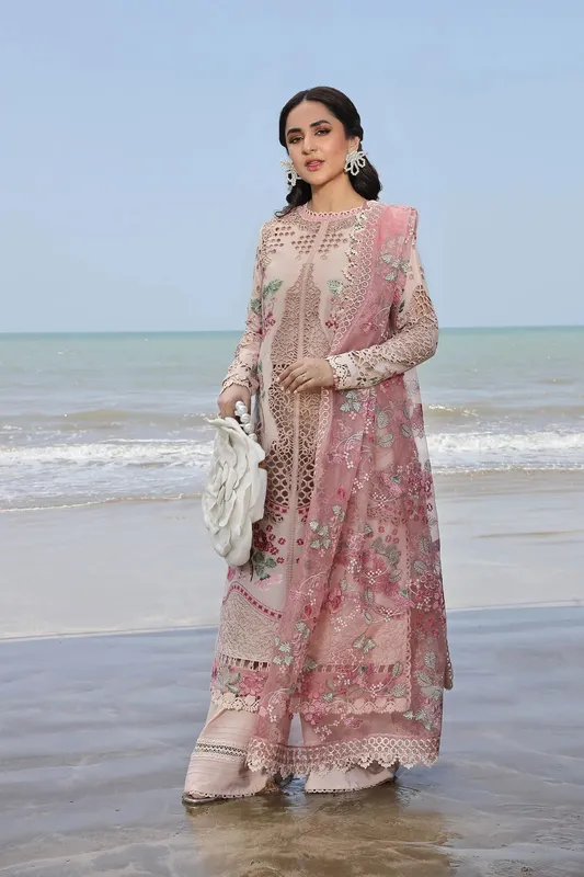 Maryam Hussain Luxury Lawn 24 Grey Organza – view 1 – Poshaq