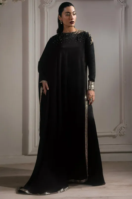 Mina Kashif Emilie Formals Black Silk – view 1 – Poshaq