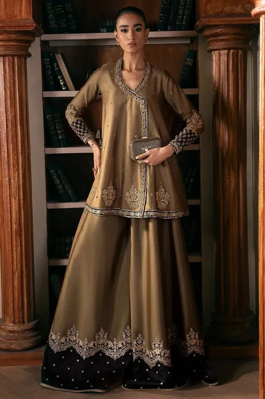 Mina Kashif Emilie Formals Golden Silk – view 1 – Poshaq
