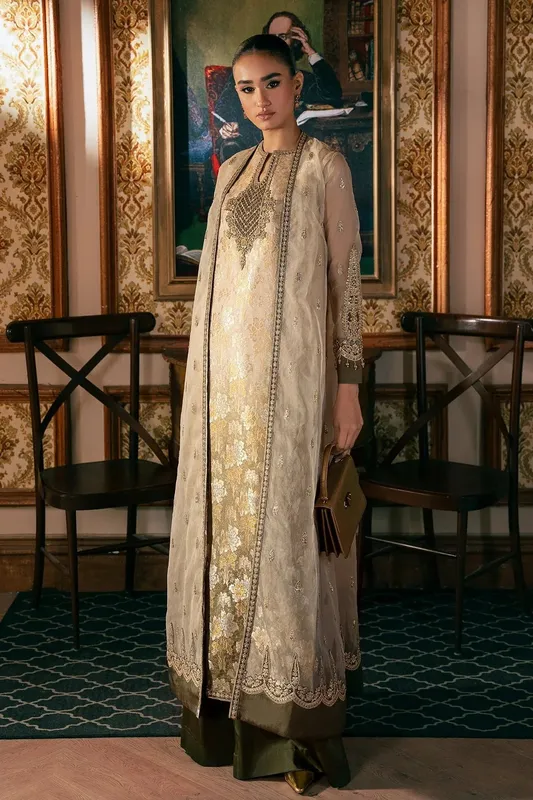Mina Kashif Emilie Formals Beige Organza – view 1 – Poshaq