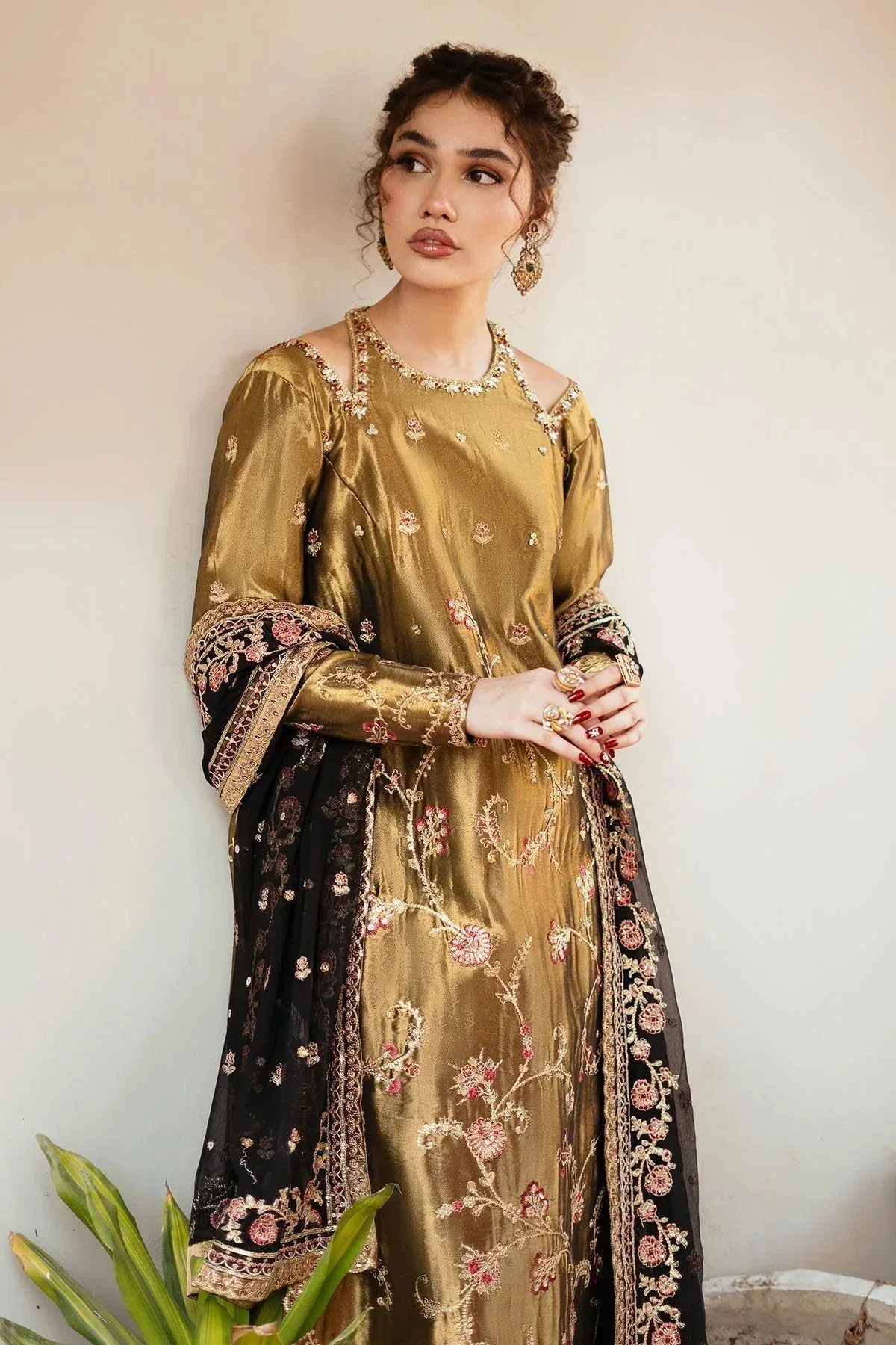 Mina Kashif Noor Jahan Wedding Formals Green Masoori – view 4 – Poshaq