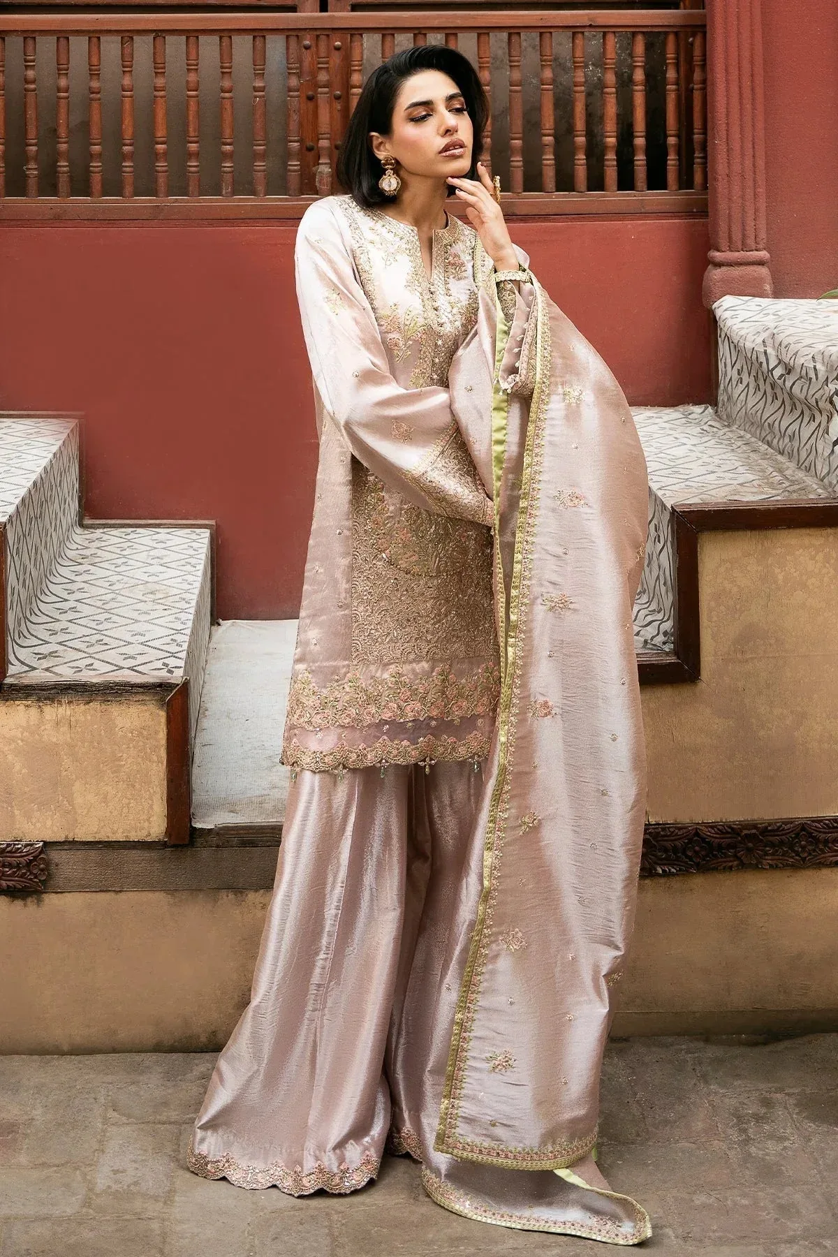 Mina Kashif Noor Jahan Wedding Formals Lavender Masoori – view 4 – Poshaq