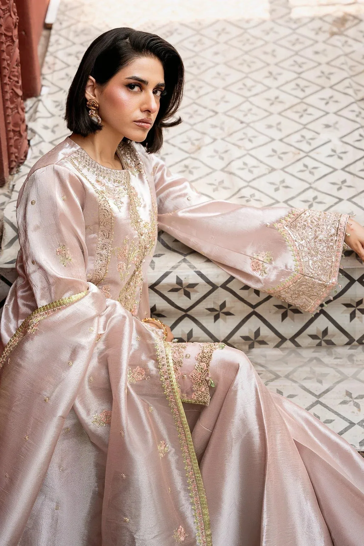 Mina Kashif Noor Jahan Wedding Formals Lavender Masoori – view 5 – Poshaq