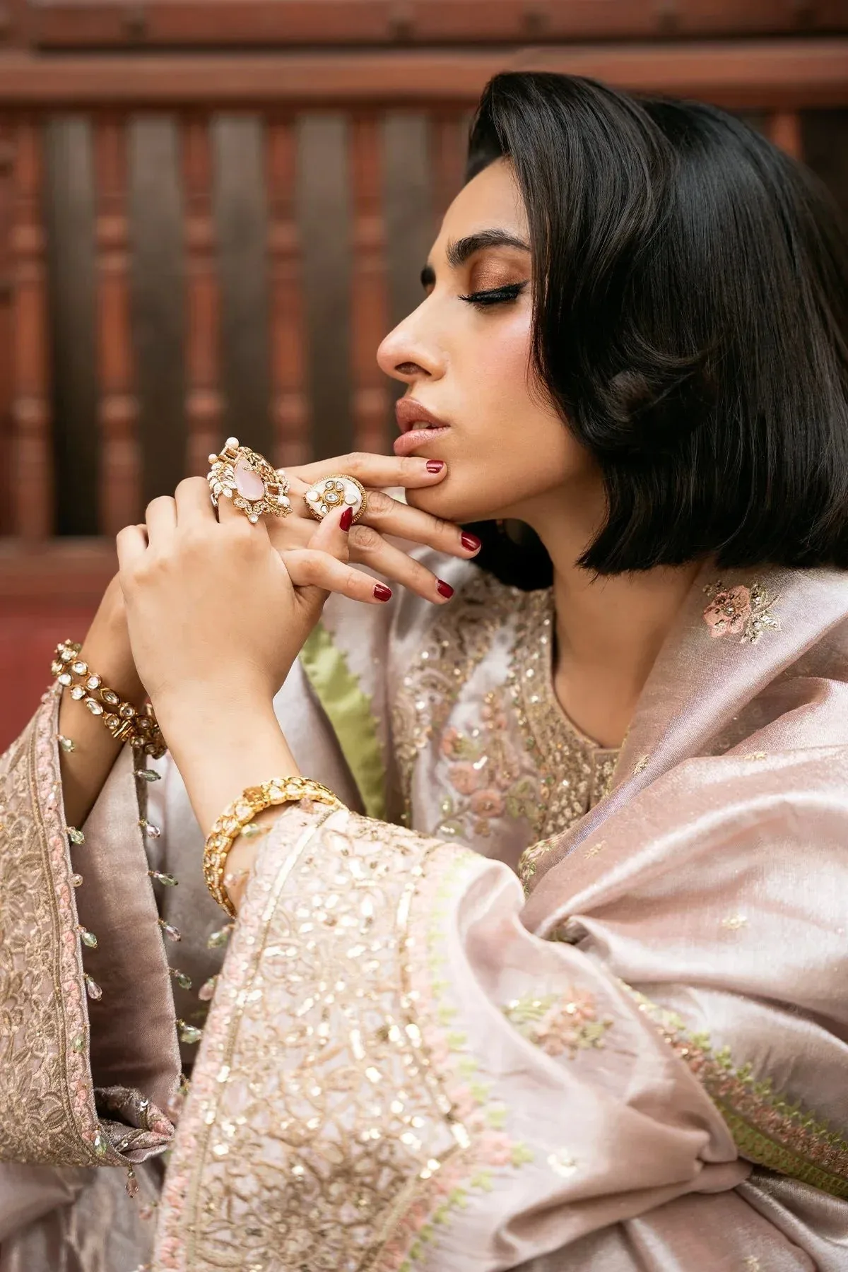 Mina Kashif Noor Jahan Wedding Formals Lavender Masoori – view 7 – Poshaq