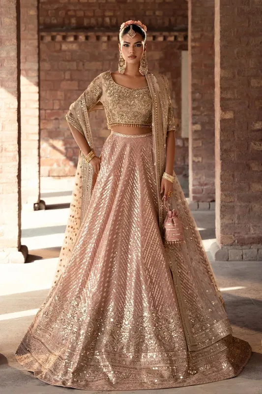 Mina Kashif Virsa Wedding Formals Skin Masoori – view 1 – Poshaq
