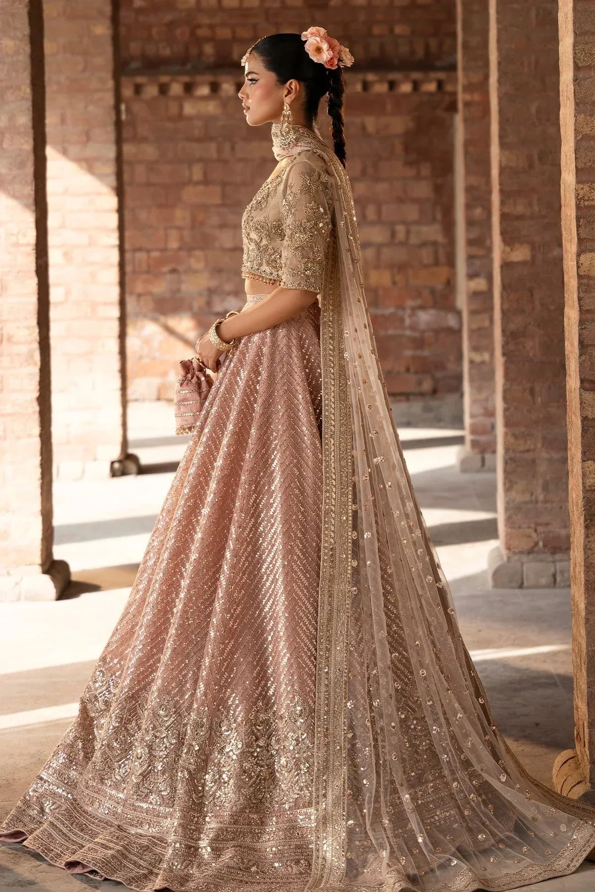 Mina Kashif Virsa Wedding Formals Skin Masoori – view 6 – Poshaq