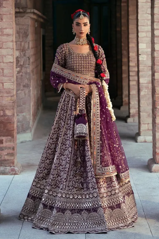 Mina Kashif Virsa Wedding Formals Dark Purple – view 1 – Poshaq
