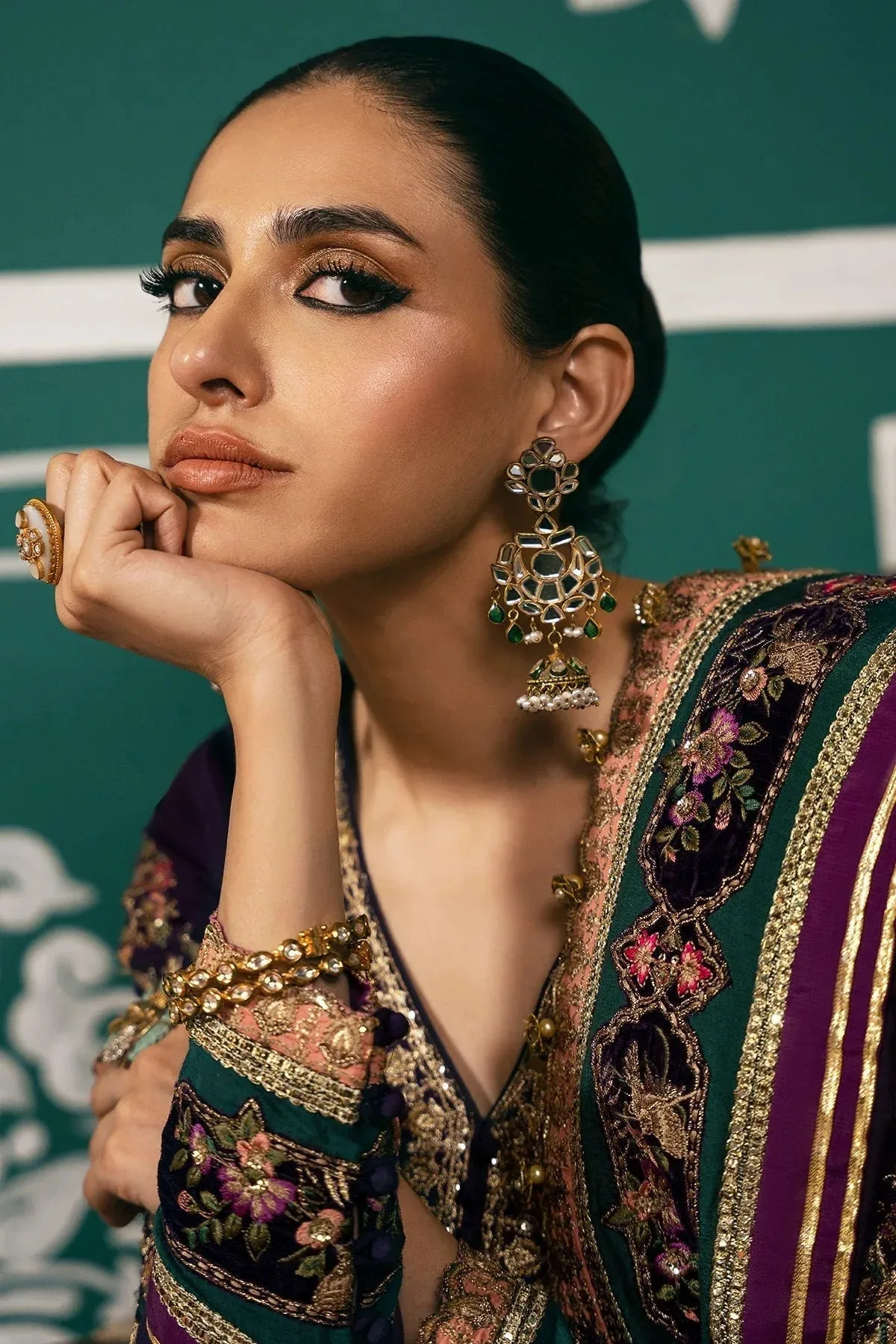 Mina Kashif Meeral Formals 24 Deep Purple Raw Silk – view 6 – Poshaq