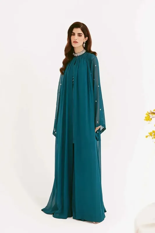 Mina Kashif Ala Mode Luxury Formals 23 Silver Chiffon – view 1 – Poshaq