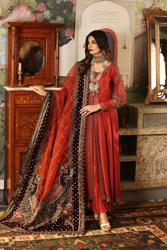 Mina Kashif Meeral Formals 23 Raw Silk – view 1 – Poshaq