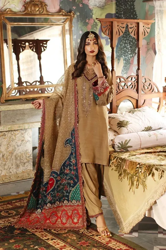 Mina Kashif Meeral Formals 23 Raw Silk – view 1 – Poshaq