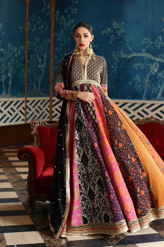Mina Kashif Festive Lawn Black Cotton – view 1 – Poshaq