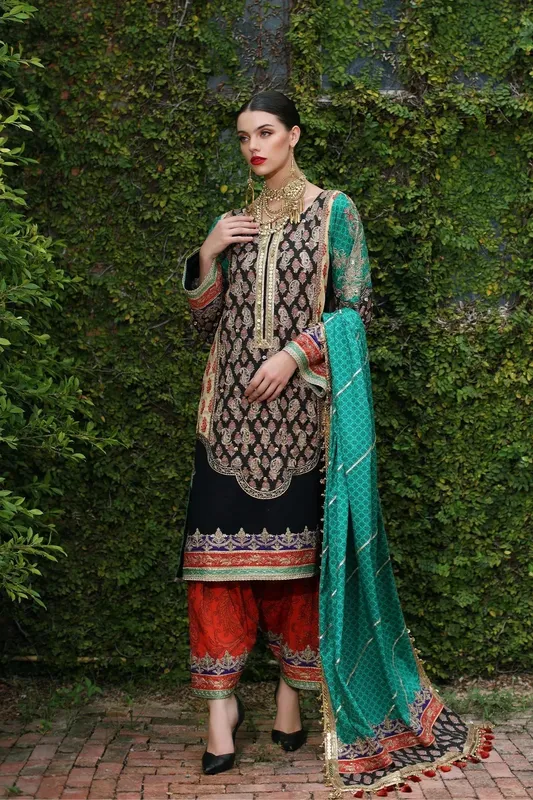 Mina Kashif Festive Lawn Black Cotton – view 1 – Poshaq