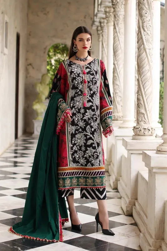 Mina Kashif Festive Lawn Black Cotton – view 1 – Poshaq