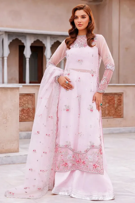 Mina Kashif Shahbano Luxury Pret 24 Pink Cotton Silk – view 1 – Poshaq