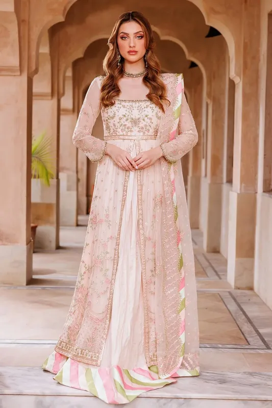 Mina Kashif Shahbano Luxury Pret 24 White Silk – view 1 – Poshaq