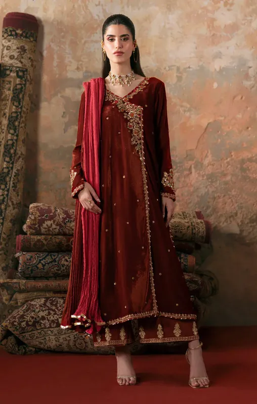 Maya Viola Luxe Velvet 25 Orange Velvet – view 1 – Poshaq