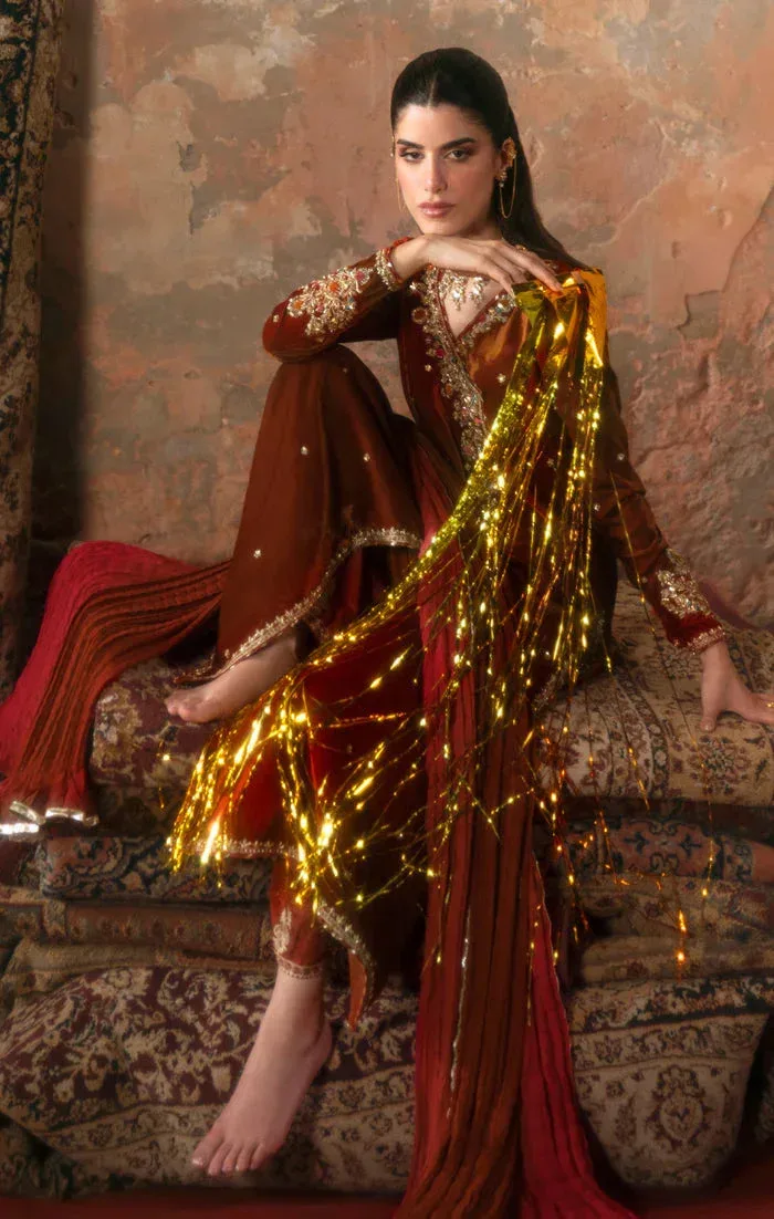 Maya Viola Luxe Velvet 25 Orange Velvet – view 5 – Poshaq