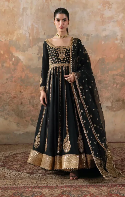 Maya Viola Luxe Velvet 25 Black Raw Silk – view 1 – Poshaq