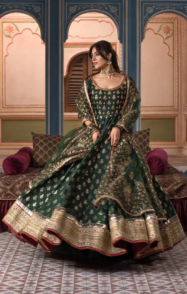 Maya Mehr o Mah Green Organza – view 4 – Poshaq