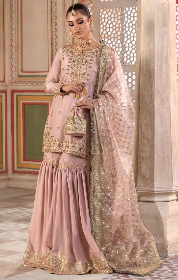 Maya Mehr o Mah dusty tea pink Raw Silk – view 1 – Poshaq