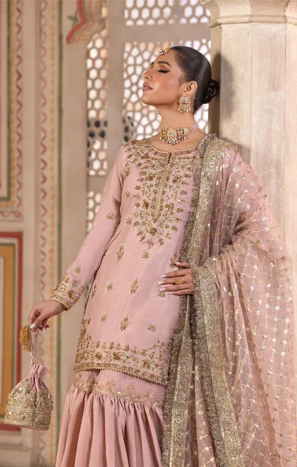 Maya Mehr o Mah dusty tea pink Raw Silk – view 3 – Poshaq