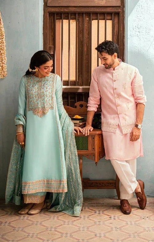 Maya Dil ki Batain Mint Green Organza – view 3 – Poshaq