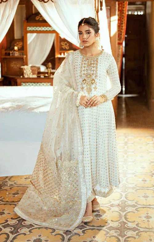 Maya Dil ki Batain Ivory Raw Silk – view 1 – Poshaq