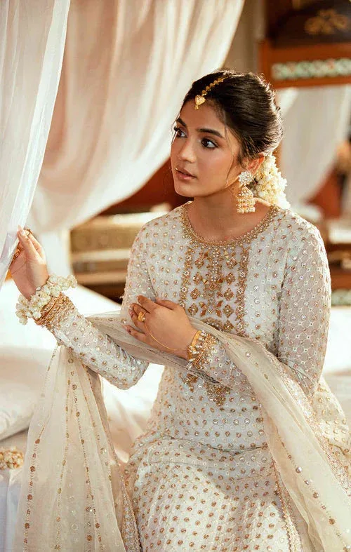 Maya Dil ki Batain Ivory Raw Silk – view 4 – Poshaq