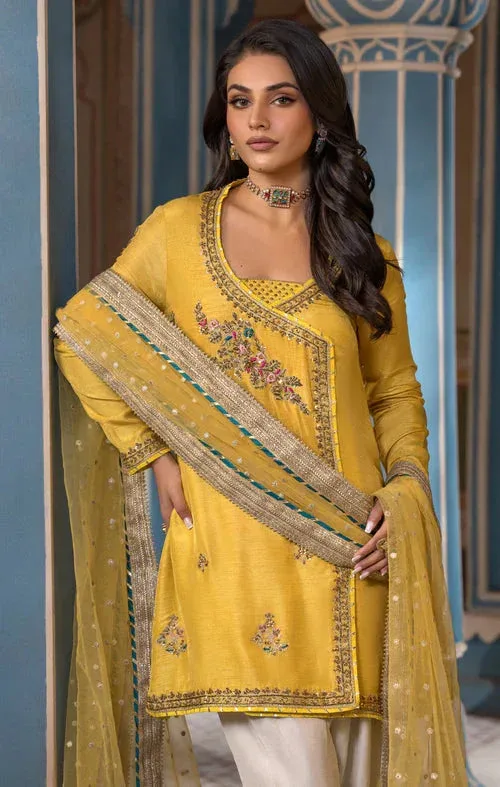 Maya Mehr o Mah Formals Yellow Raw Silk – view 4 – Poshaq