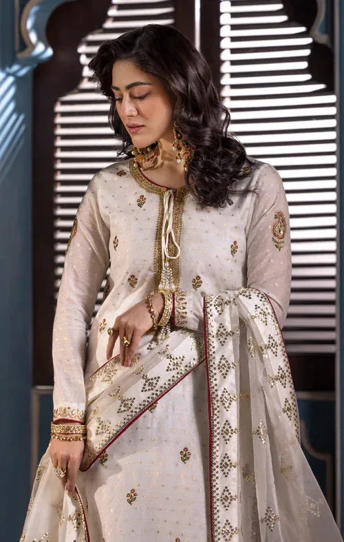 Maya Mehr o Mah Formals White Raw Silk – view 3 – Poshaq