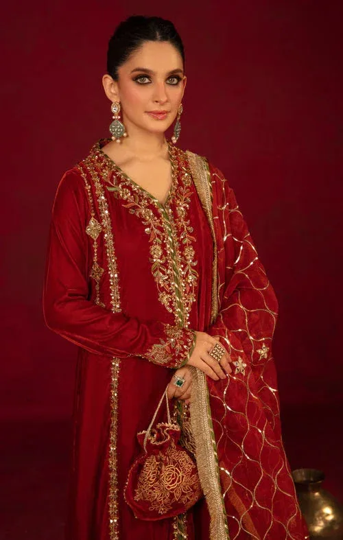 Maya Raazi Velvet 24 Maroon Raw Silk – view 4 – Poshaq