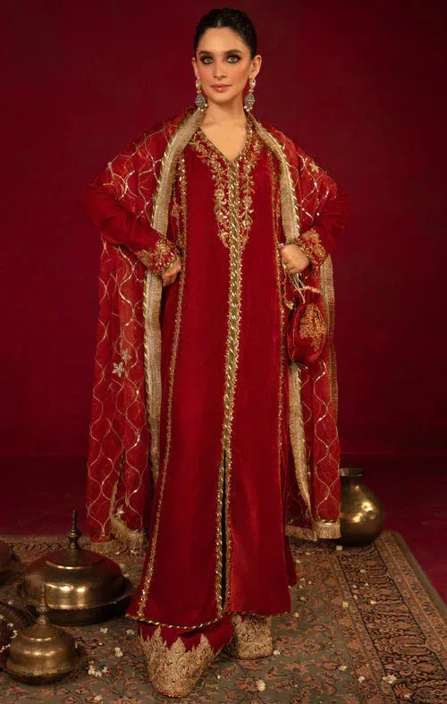 Maya Raazi Velvet 24 Maroon Raw Silk – view 5 – Poshaq