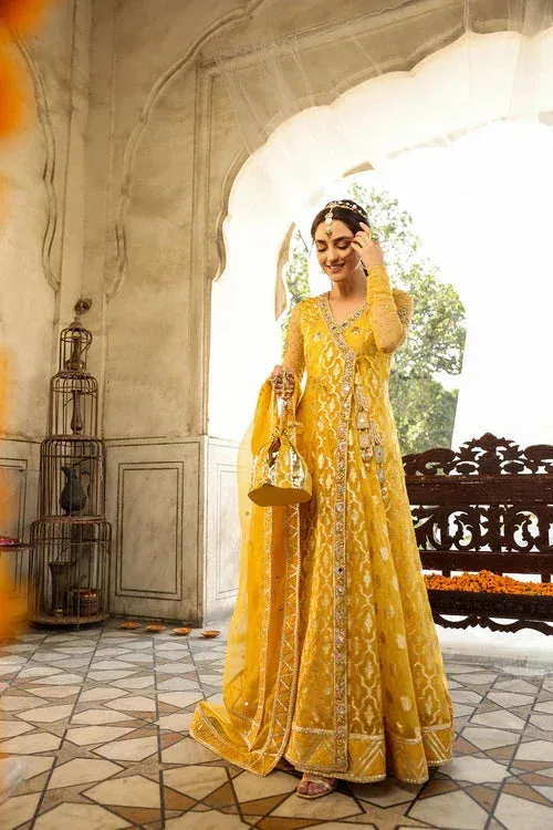 Maya Eid Collection Cham Cham Yellow Organza – view 1 – Poshaq