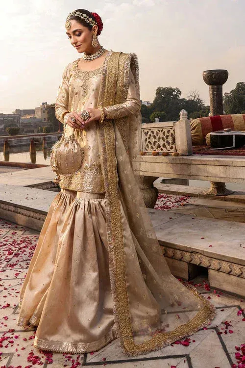 Maya Eid Collection Cham Cham Gold Raw Silk – view 1 – Poshaq