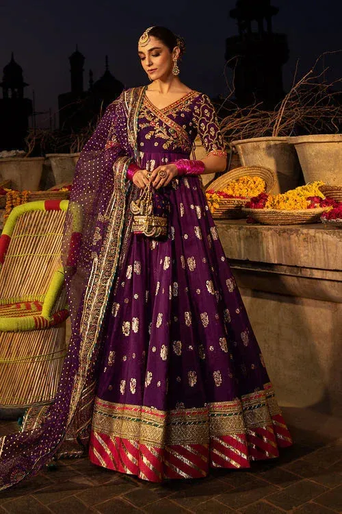 Maya Eid Collection Ik Mulaqat Purple Raw Silk – view 1 – Poshaq