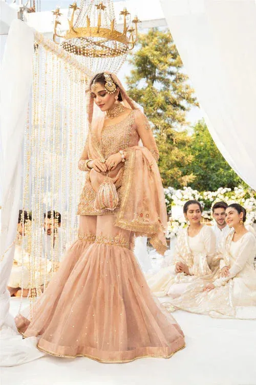 Maya Wedding Formal Babul Gold Organza – view 1 – Poshaq