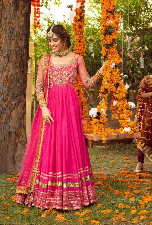 Maya Wedding Formal Babul Pink Net – view 1 – Poshaq