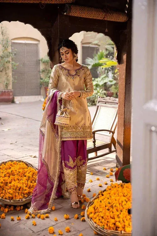 Maya Wedding Formal Humnawa Purple Raw Silk – view 1 – Poshaq