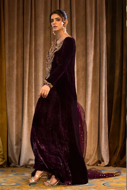 Maya Wedding Formal Bandhan Purple Raw Silk – view 1 – Poshaq