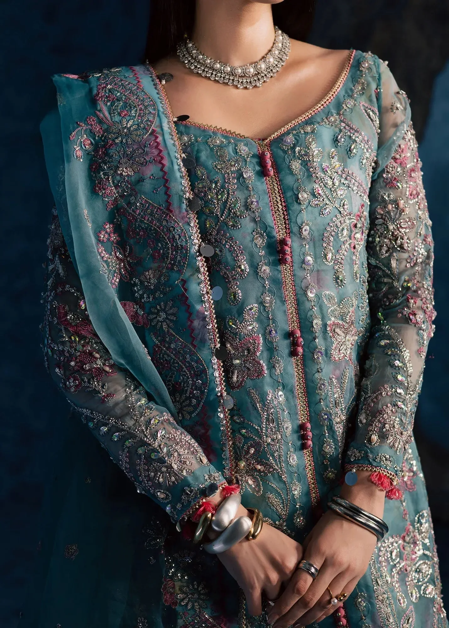 Maria Osama Khan Lamhay Wedding Festive Organza – view 3 – Poshaq