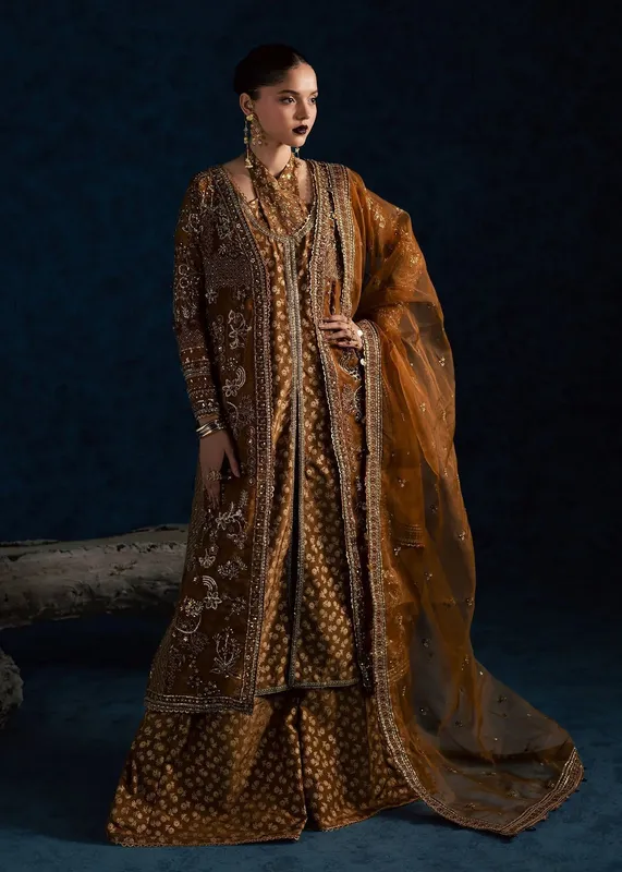 Maria Osama Khan Lamhay Wedding Festive Raw Silk – view 1 – Poshaq